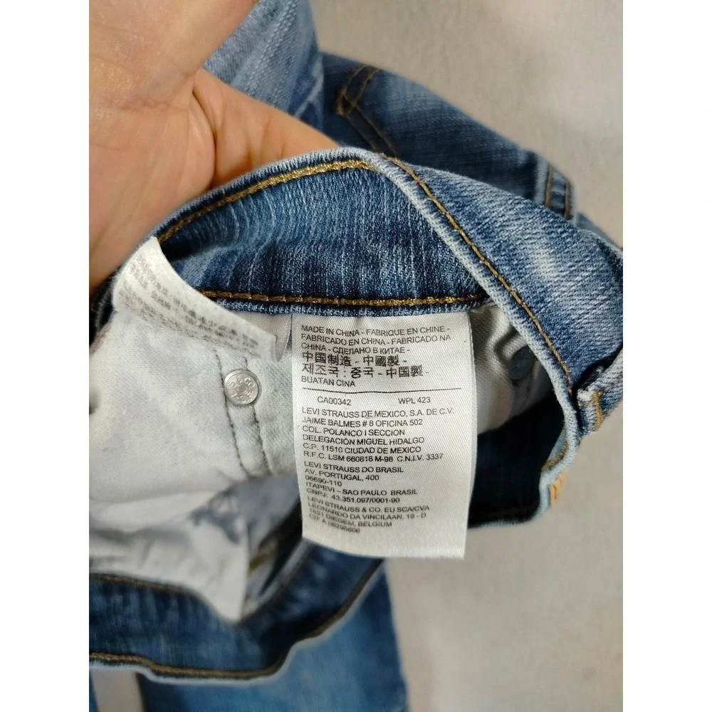 Levis 511 Slim Fit Jeans‎ Mens 32x29 Blue Denim Skater Grunge Distressed Tapered